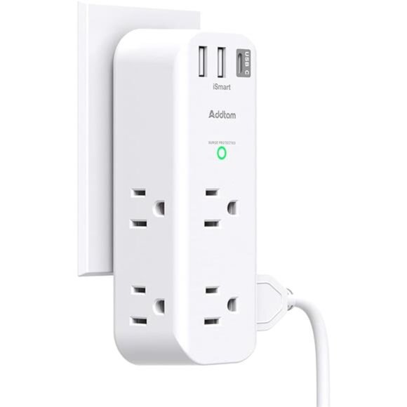 Surge Protector - Outlet Extender with Rotating and Multi Plug with 6 AC 3 USB - Picture 8 of 8